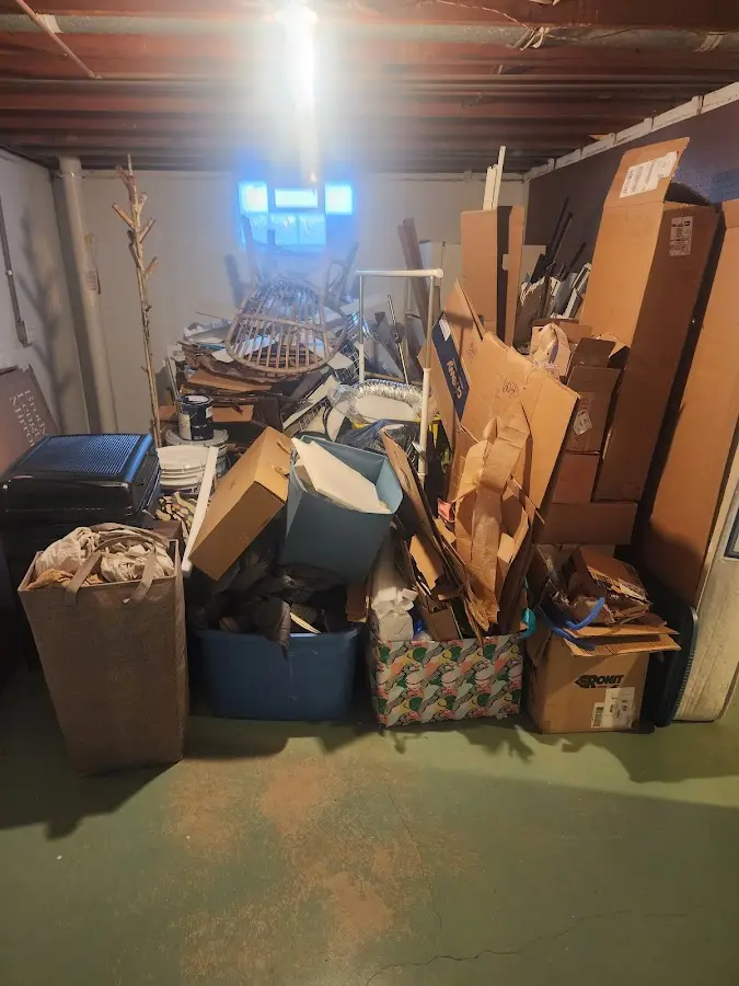 Roll-off dumpster container at job site for 20 Yard Dumpster Rental in Johnsburg